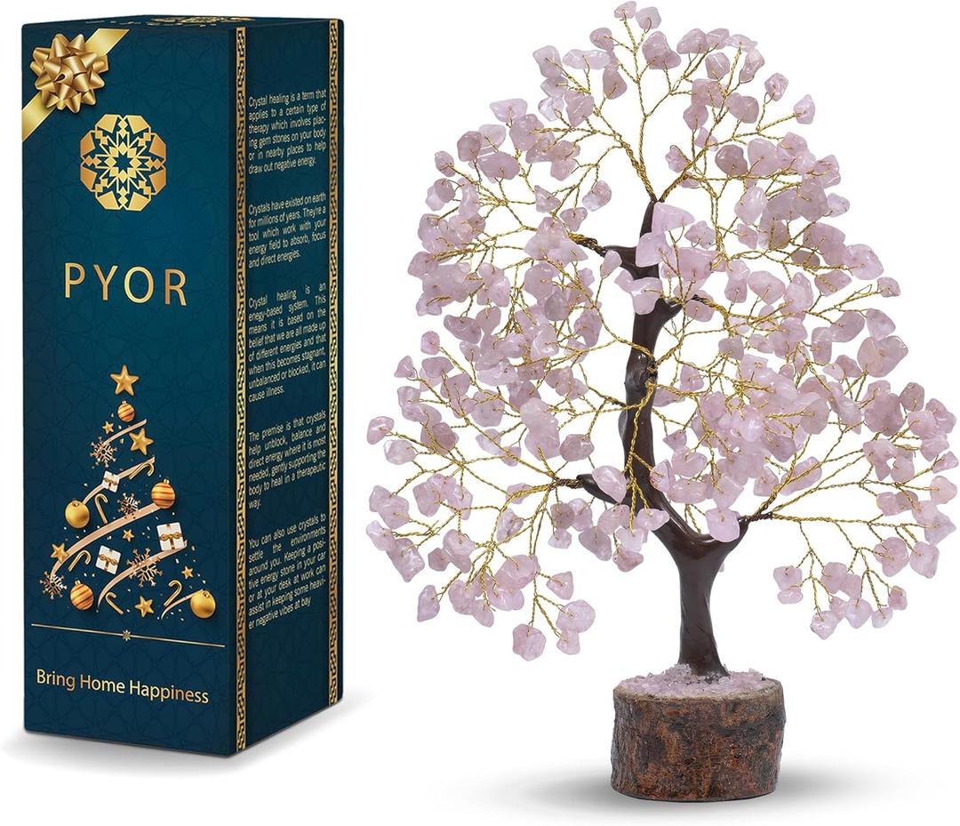 Rose Quartz Money Tree, Crystal Gifts, Rose Quartz Crystals, Fengshui Money Tree, House Warming Gifts New Home, Pink Office Supplies, Healing Crystals, Pink Room Decor for Women, Spiritual Decor