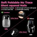 UNA GELLA Gel Nail Tips Square & Squoval Short, 504pcs Short Round Square Nail Tips Pre Etched Squoval Soft Gel Clear Fake Nails Full Cover For Nails Extension Home DIY Salon 12 Sizes