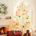 WDS WONDROUS Christmas Disco Ball Ornaments Set of 12  3.14 Colorful Xmas Tree Decorations with Iridescent Laser Effect, Glass Christmas Ornaments for Indoor Party Decor Holiday