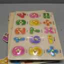 GRINNNIE Wooden Peg Puzzle for Toddlers 3 4 5 Years Old, 4 PCS Montessori Educational Learning Puzzles Set-Numbers, Letters, Animals and Fruits, Great Preschool Gifts for Girls and Boys