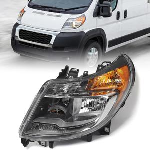 FIONE 6 Pins Headlight W/DRL for Dodge Ram ProMaster 1500 2500 3500 Cargo Van 2014-2022 Halogen Headlamp Assembly LH Driver 68154589AK CH2502291