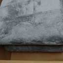jinchan Solid Plush Area Rug 5x7 Performance Shaggy Washable Rug Indoor Soft Modern Faux Wool Cozy Non Slip Carpet for Living Room Kids Room Bedroom Dining Room Nursery Slate Blue