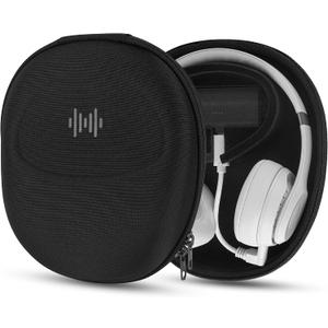 Geekria Elite Charging Headphones Case Compatible with Beats Solo 4, Studio Pro, Sony WH-H800 and More, Replacement Hard Shell Travel Carrying Bag (Black) Without Power Bank