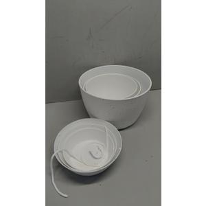 12/10/9 Large Modern Plant Pots, Plastic Planters with Drainage Holes and Saucers for Indoor Outdoor Plants Flowers, White Speckles