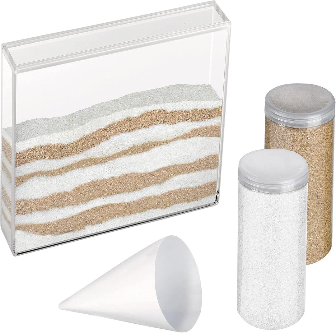 Lillian Rose Acrylic Unity Ceremony Set with 2 Containers of Colored Sand, 1.25", Clear,US852 B