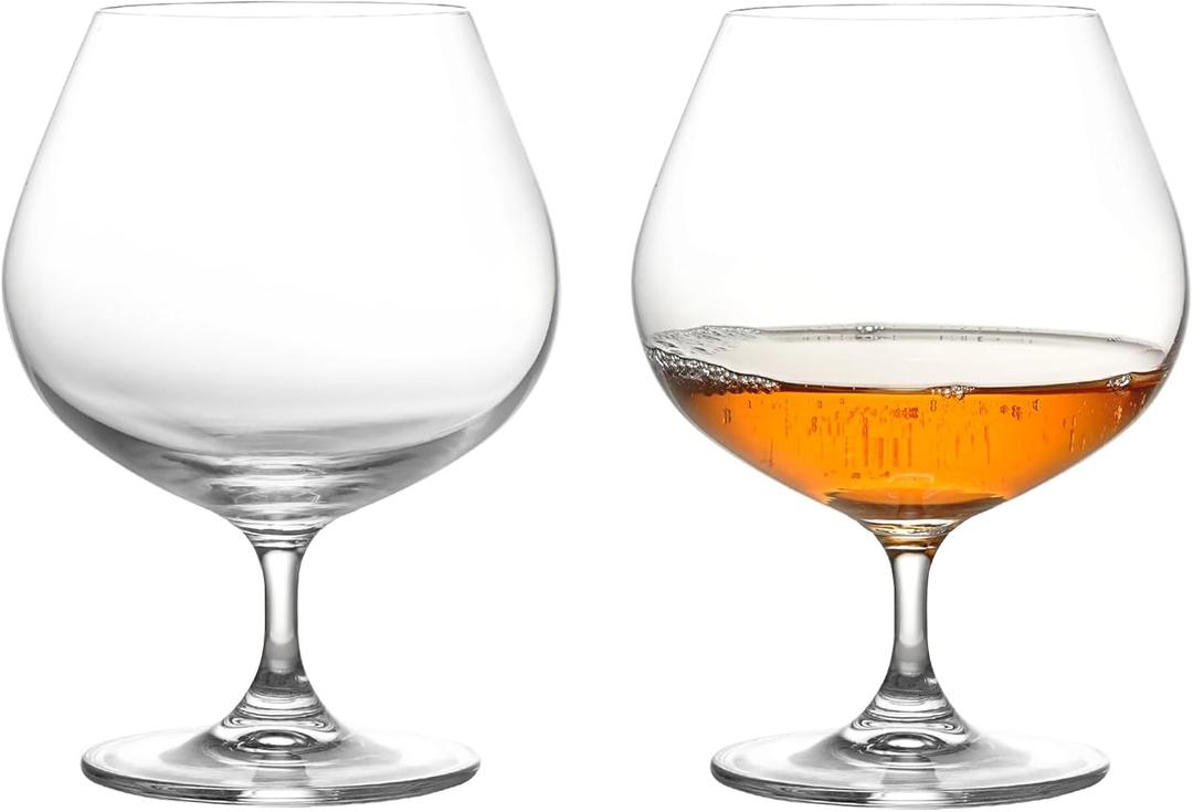 22oz Large Brandy Snifter Glasses Set of 2,Crystal Cognac Glasses for Cognac,Brandy,Whiskey,Dishwasher Safe,Perfect for Home,Restaurants and Party