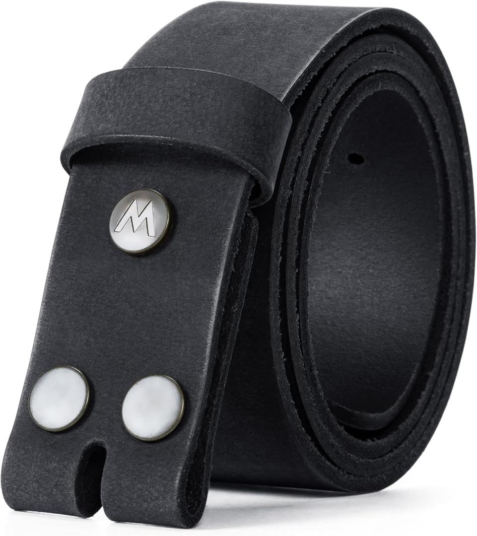 Wrangler Men's Leather Belt without Buckle, 38mm Casual Wait Belt Strap for Jeans, Gift for Men (42 (waist 39-40), Black)