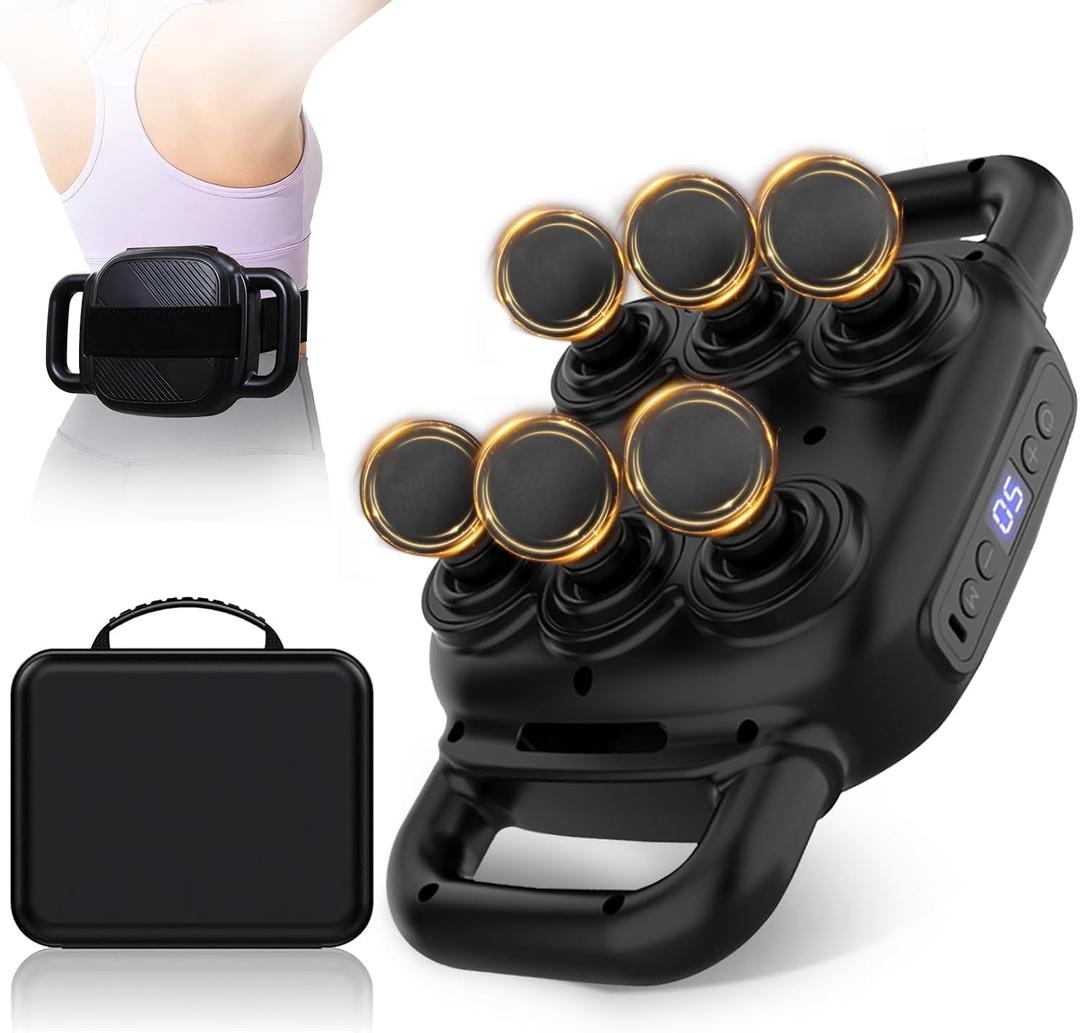 Six Head Massage Gun with 50 Adjustable Intensities & 9 Modes, Massage Gun for Back, Leg, Muscle Pain Relief, Ideal Gifts for Friends and Parents