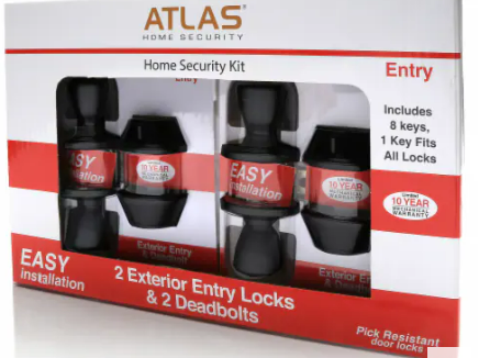 Atlas Home Security 2 Exterior Entry Locks and 2 Deadbolts