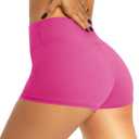 QGGQDD Workout Biker Shorts for Women - 3"/5"/8" High Waisted Tummy Control Spandex Booty Shorts for Gym Yoga Volleyball (Pink)