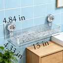 Clear Shower Caddy with Suction Cups, Wall Mounted Bathroom Organizer, Plastic Storage Basket for Shampoo and Soap (Transparent)