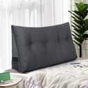 idee-home Triangular Headboard Pillow Full, Bed Wedge Pillow Headboard Large Bolster for Daybed, Long Rest Reading Pillows Backrest for Sitting in Bed Positioning Support with Washable Cover