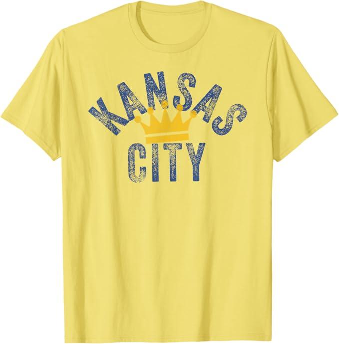 Kansas City Vintage Kc Blue & Yellow Cool Kansas City Locals T-Shirt Small
