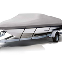 Boat Cover Waterproof for 16-18.5FT V-Hull, Beamwidth Up to 94 Inch, Fits Fishing, Runabout, Bass, Fish & Ski Boats, Heavy-Duty Polyester, Gray