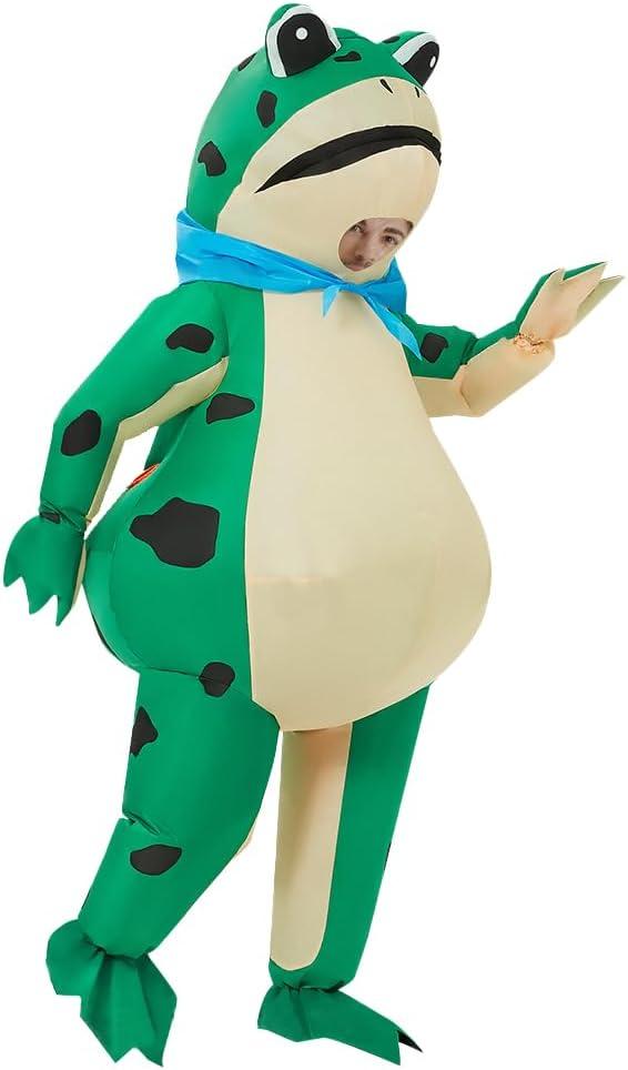 Funny Frog Inflatable Costume Cosplay Blow-Up Suit for Adult/Birthday/Halloween Party/Mardi Gras