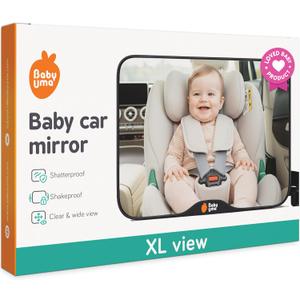 Baby Uma Baby Car Mirror Shatterproof Backseat Accessory for Rear Facing Infant, Clear Wide View Design for Safe Travel Monitoring, 6.69 x 9.65 x 1.14 inches
