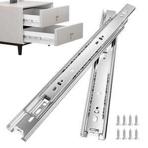 goldenwarm 2 Pair Metal Silver Drawer Slides 22 Inch, Side Mount Ball Bearing Full Extension Glides for Dresser, Tool Box, Trash Can, and Kitchen Cabinets, Heavy Duty 100 LB Capacity