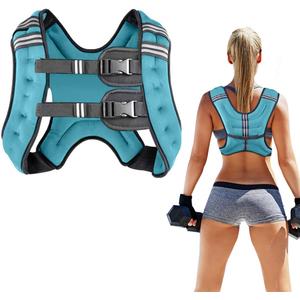 Prodigen Weighted Vest for Women and Men 8 12 16 20 25 30 Lbs with Reflective Stripe and Double Adjustable Buckle Straps Weight Vests for Strength Training, Jogging, Cardio, Weight Loss (Blue)