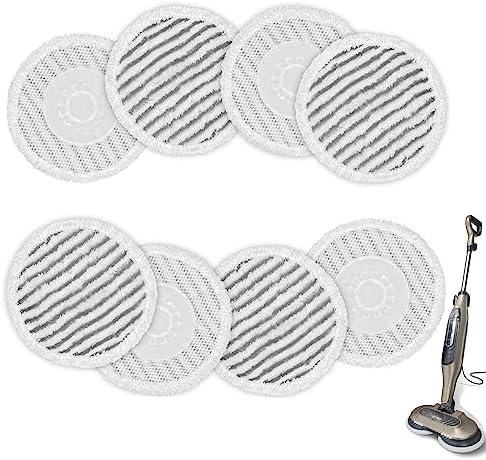AIR U+ 8 Pack Replacement Steam Mop Pads for Shark S8201 S8001 S7001 S7201 S7000AMZ S7000 S7005 S7020 S7001C Steam Mop, Steam & Scrub All-in-One Scrubbing and Sanitizing, Dirt Grip Scrub Washable Pad
