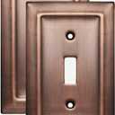 Monarch Abode 1-Gang Toggle Wall Plate, Architectural Metal Single Switch Wall Plate, Decorative Light Switch Cover Plate for Electrical Outlet, Antique Copper, Pack of 2