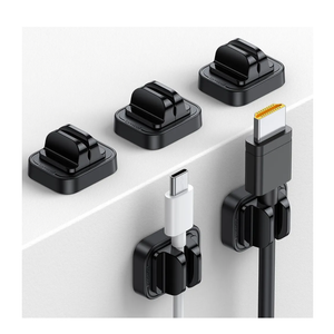 5Pack Cable Spring Holder Clips, Cord Organizer for Desk - Lamicall Adjustable Cord Wire Holder Keeper, Phone Charger Organizer Clips, Wire Cable Management for Nightstand Wall Car Office Desktop