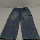 Verdusa Boy's Baggy Straight Leg Denim Pants Loose Vintage Cargo Jeans with Pockets (Blue), 13Y