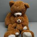 Tezituor Giant Stuffed Animal 39in, Large Teddy Bear Mommy with Baby, Big Teddy Bear for Kids, Girlfriend on Valentine, Christmas, Baby Shower, Brown