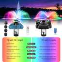 Goldlife Pond Fountain Aerator With Lights, F2 w/ F0-1 Light, 7 Nozzle, 1HP