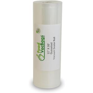 FoodVacBags Expandable Vacuum Sealer Bags 11-inches by 50-feet Heat Seal Rolls Commercial Grade for Large Roasts, Casseroles, Game Compatible with Foodsaver (1 Roll)