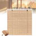 Bamboo Shades for Outdoor Patio, Custom Bamboo Blinds for Indoor Windows, Natural Woven Wood Window Blinds, Light-Filtering & Privacy Protection Roll Up Shades,Easy to Install