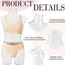 Briwooody Clear Female Full Round Plastic Mannequin Torso Display Transparent Dress Form for Clothes Underwear, Realistic Dummy Model Decoration