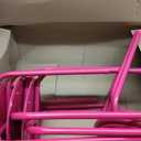 VECELO 6-Piece Stacking Stools, 17 Inch Standard Height, Padded Seat & Steel Legs, Portable Stackable Decoration Stools for School Classroom and Office Use, Pink