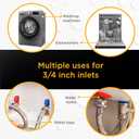 2 x Kabel-Elektro 4 Ft. washing machine hoses Set (Straight / 90 deg.). Wide internal Diameter, 3/4 inches connector compatible NPT faucets and washing ports, Stainless Steel, PVC