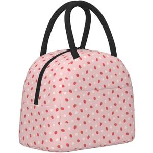 Strawberries Insulated Lunch Bag for Women Men Large Reusable Lunch Box Adult Leakproof Portable Cooler Tote Bags for Work Picnic Office Travel Outdoors