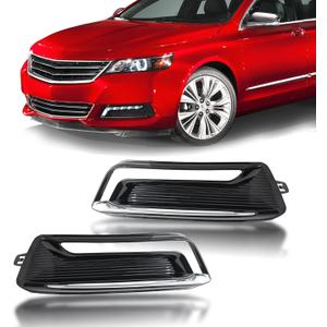 GearUp Fog Light Cover Front Driver & Passenger Side Compatible with Chevy Impala 2014-2020, Fog Lamp Bezel Grille Replaces 22738853, 22738852