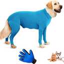Surgical Recovery Suit for Dogs, Dog Anti-Licking Elastic Tights Bodysuit, Preventing Full Body for Shedding, Allergy, Wound Protection, E Collar Alternative (L, Blue)