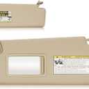 Sun Visor for Toyota Highlander 2004-2007, Left Driver Side Beige Sunvisor Replacement 74320-48260-A0