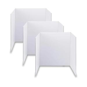 LonlyEagle Trifold Poster Board, 24" x 16", 24-Pack, White Corrugated Project Boards for Science Fairs, School Projects, Event Displays