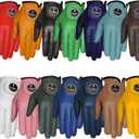 2 x Ever-Bright Men's Golf Gloves OptiColor Premium Leather Golf Glove . (Blue, M)