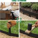 SnugNiture Galvanized Steel Landscape Edging - 4.5 inch Hammer-in Metal Garden Edging with 11Pcs Stakes, Edging for Lawn, Flower Bed and Yard - Garden Edger Border (33Ft Total)