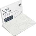 Veeloim Stone Bath Mat Diatomaceous Earth Shower Mat Non-Slip Super Absorbent Diatomite Stone Mats for Bathroom Floor/Kitchen Counter Quick Drying Natural Easy to Clean(23.6''15.4" White), 24" x 16"