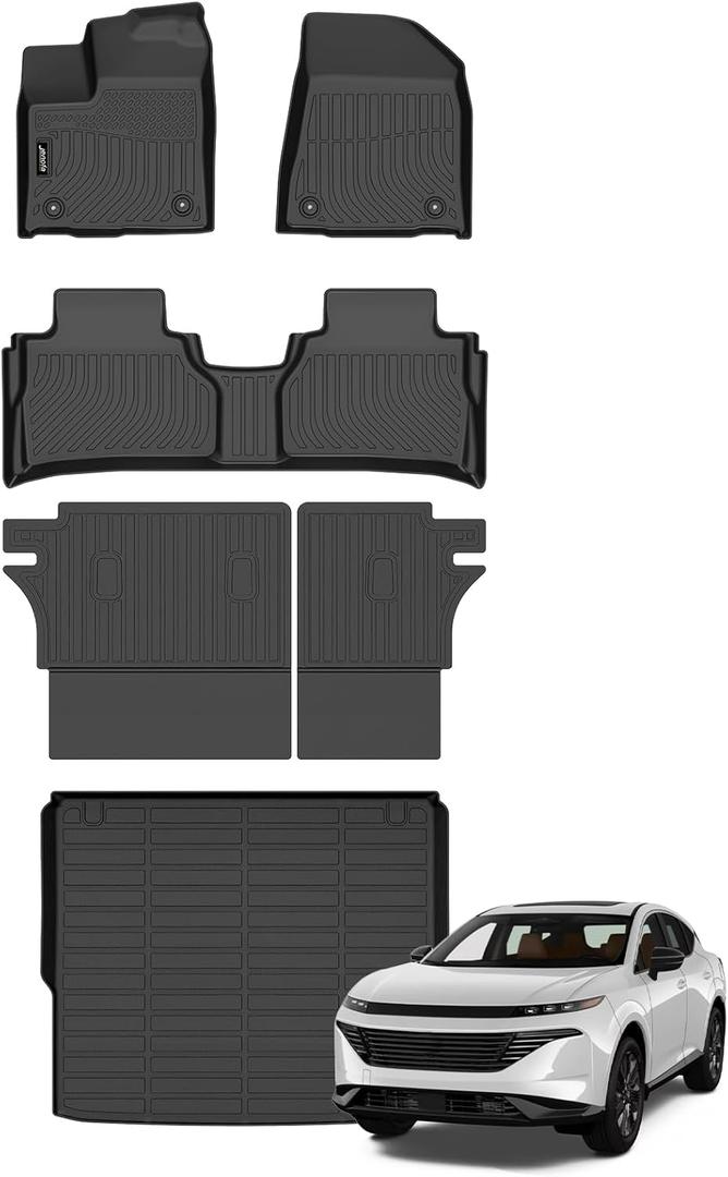 Jenofa-Car Floor Mats for Nissan Murano 2025-2026 Car Mat for Murano All Weather Mats Cargo Mats Full Set Waterproof Durable Floor Liners Custom Fit Accessories Black 2025