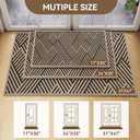 Door Mat Indoor Outside Entrance 24"x35", Low-Profile Non Slip Outdoor Inside Doormat Entryway Mat, Dirt Resistant Absorbent Front Porch Welcome Entry Mats, Washable Easy Clean, Brown