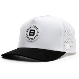 BRIMZ Outdoor Performance Hat - Water & Sweat Resistant Hats - Breathable & Moisture-Wicking Snapback (One Size, Brimz - White & Black)