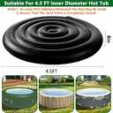 Tlswshsy 4.5 Ft Inflatable Hot Tub Cover- Energy Saving lid for Round Hot Tub- Foldable Protective Rain Overflow Cover for Outdoor Inflatable Hot Tubs (Black)