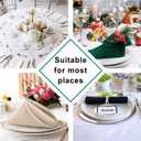 Hiasan Cloth Napkins Set of 6, 18 x 18 Inch, Washable White Dinner Napkins with Hemmed Edges for Restaurant, Wedding and Holiday