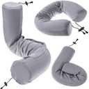 Dot&Dot Twist Memory Foam Travel Pillow for Airplanes - Travel Neck Pillow for Sleeping - Airplane Pillow for Neck Support - Adjustable, Bendable Neck Roll Pillow, 
Steel