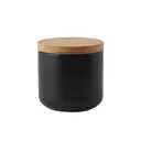 Jessie Ceramic Storage Containers with Airtight Seal Bamboo Lids Kitchen Canisters for Tea Spice Seasoning Sugar Coffee (Black, 260ml/9 oz)