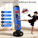 Punching Bag for Kids 8-12, 63" Ninja Inflatable Boxing Bag with Gloves, Kids Punching Bag Gifts for Boys & Girls, 5-in-1 Boxing Set for Practicing Karate & Taekwondo