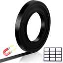 Tellegloww Black Magnetic Tape Roll Thin Strips, 1/2 Inch X 25 feet Magnetic Board Dividers Whiteboard Graphic Decorative Tape Marking Line for Classroom Office Art Accessories